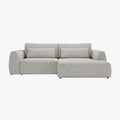 GRACE Canapé d'angle convertible avec coffre en tissu beige - Angle droit