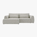 GRACE Canapé d'angle convertible avec coffre en tissu beige - Angle gauche