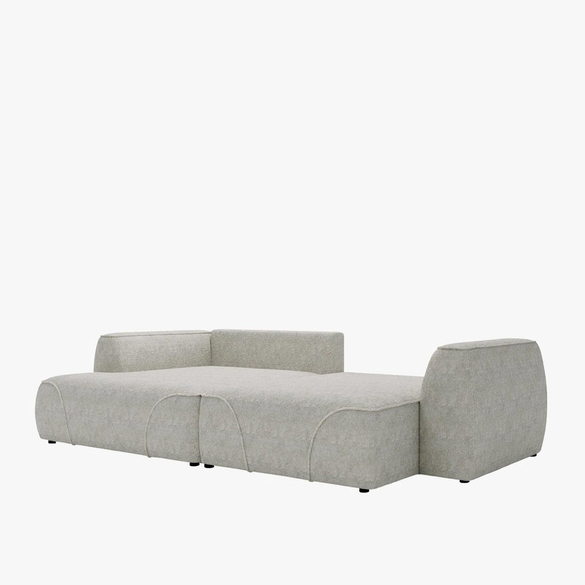 GRACE Canapé d'angle convertible avec coffre en tissu beige - Angle gauche - Canapé d'angle convertible - Mobilier Deco