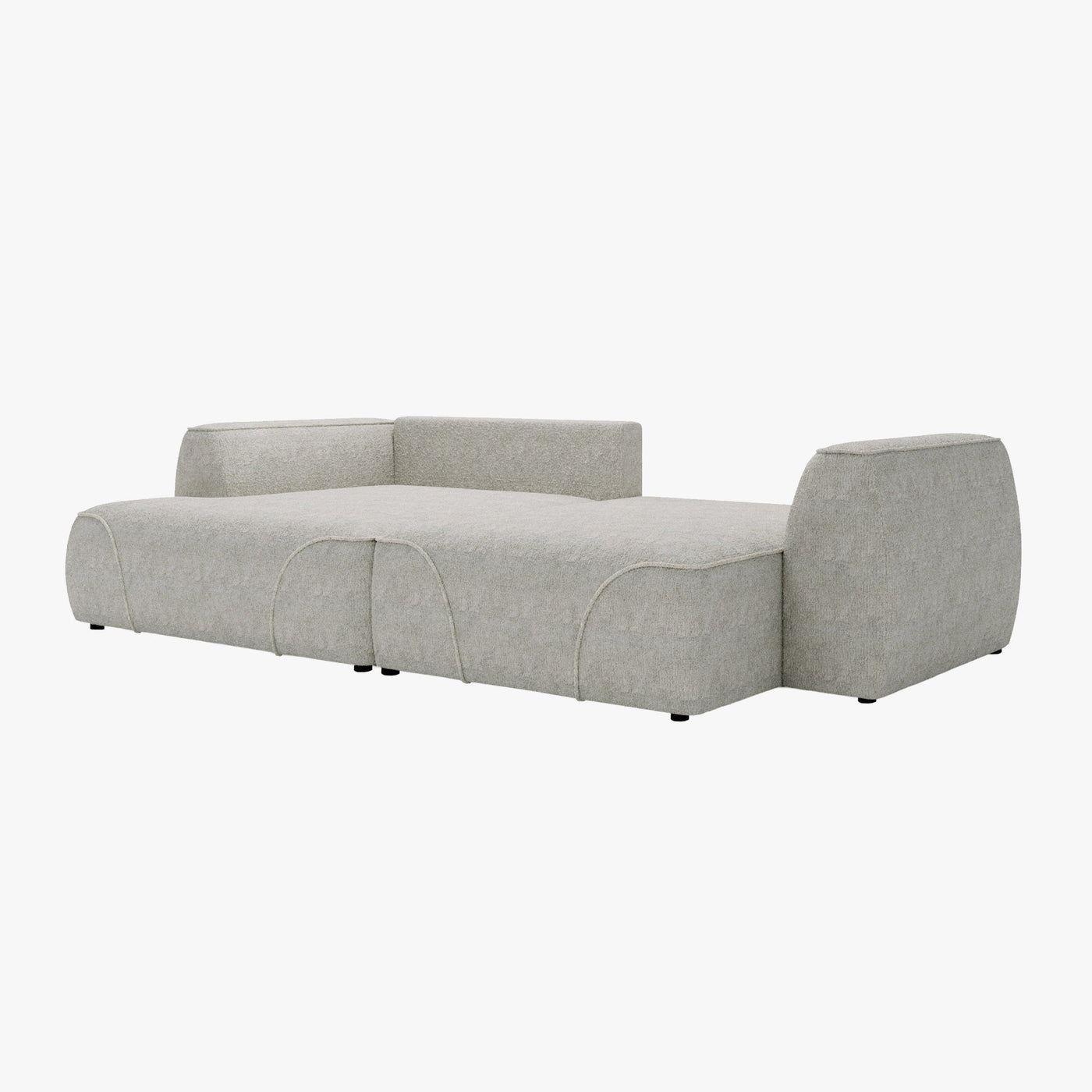 GRACE Canapé d'angle convertible avec coffre en tissu beige - Angle gauche - Canapé d'angle convertible - Mobilier Deco