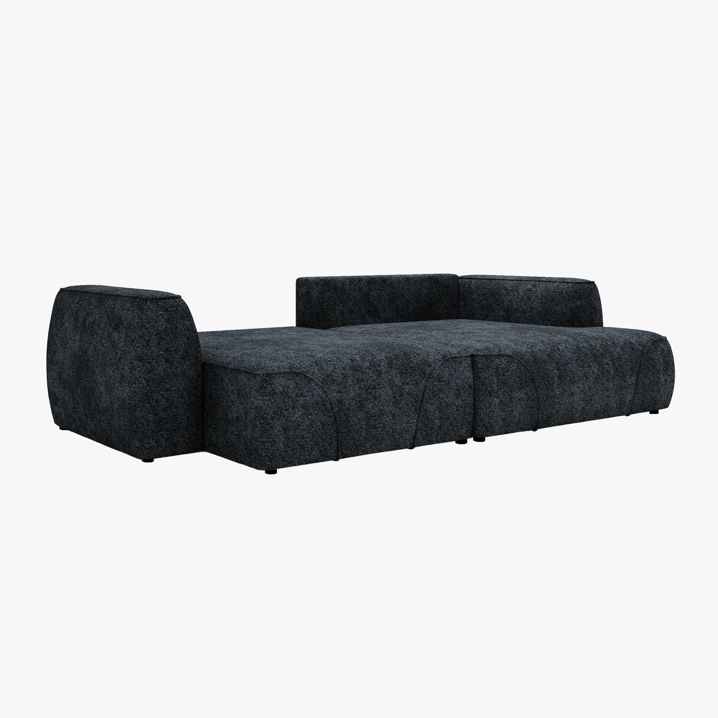 GRACE Canapé d'angle convertible avec coffre en tissu bleu - Angle droit - Canapé d'angle convertible - Mobilier Deco