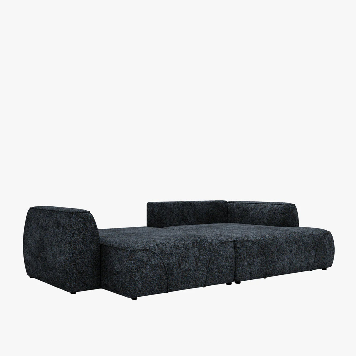 GRACE Canapé d'angle convertible avec coffre en tissu bleu - Angle droit - Canapé d'angle convertible - Mobilier Deco