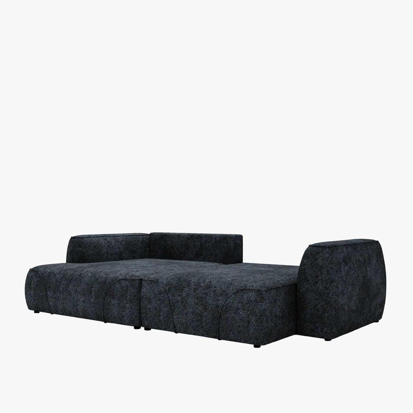 GRACE Canapé d'angle convertible avec coffre en tissu bleu - Angle gauche - Canapé d'angle convertible - Mobilier Deco