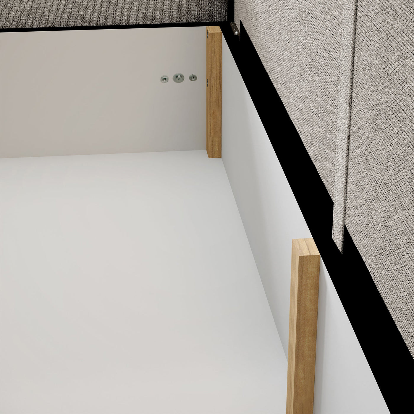 GYLIAN Canapé d'angle réversible et convertible avec coffre en tissu beige - Canapé d'angle convertible - Mobilier Deco