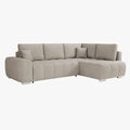 GYLIAN Canapé d'angle réversible et convertible avec coffre en tissu beige