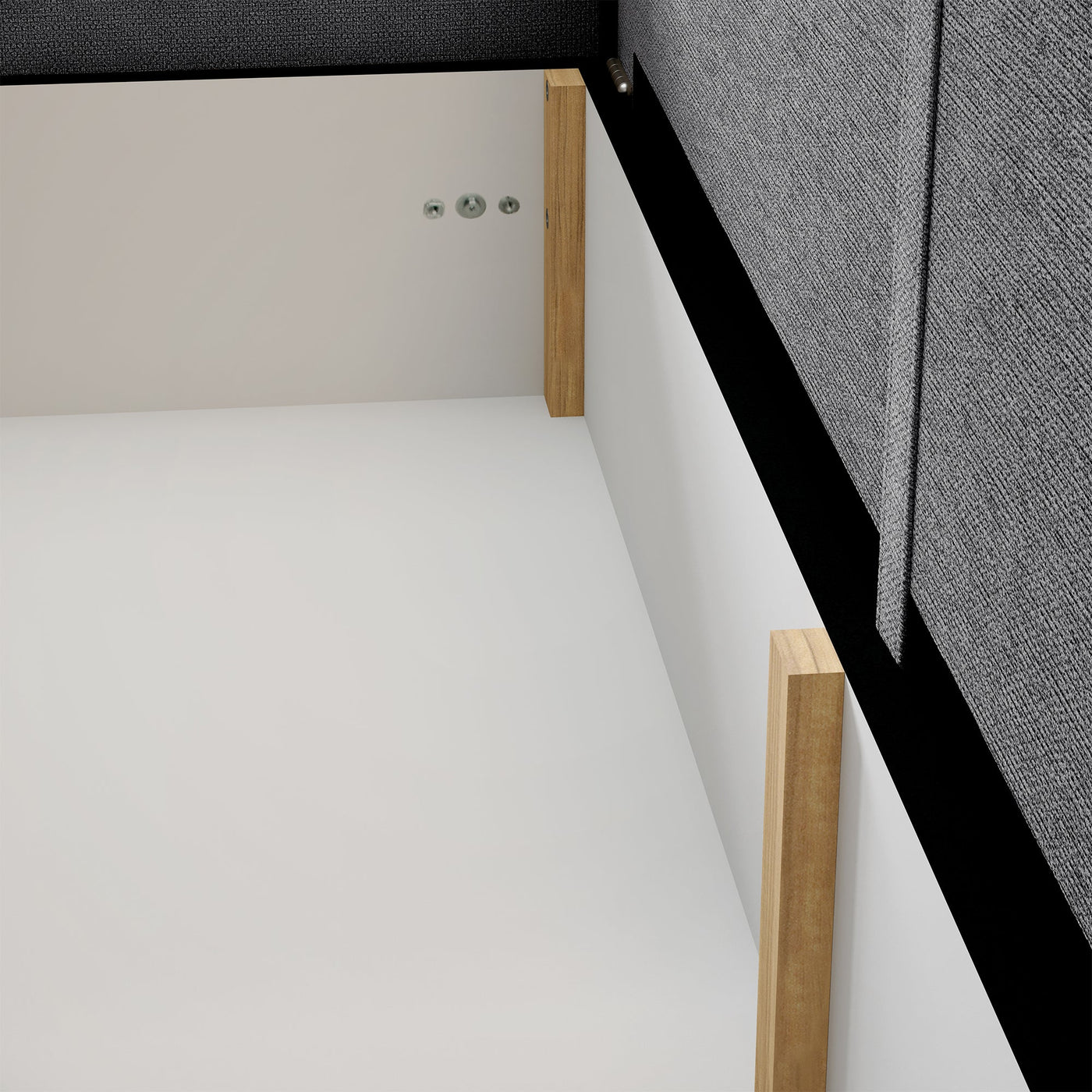 GYLIAN Canapé d'angle réversible et convertible avec coffre en tissu gris - Canapé d'angle convertible - Mobilier Deco
