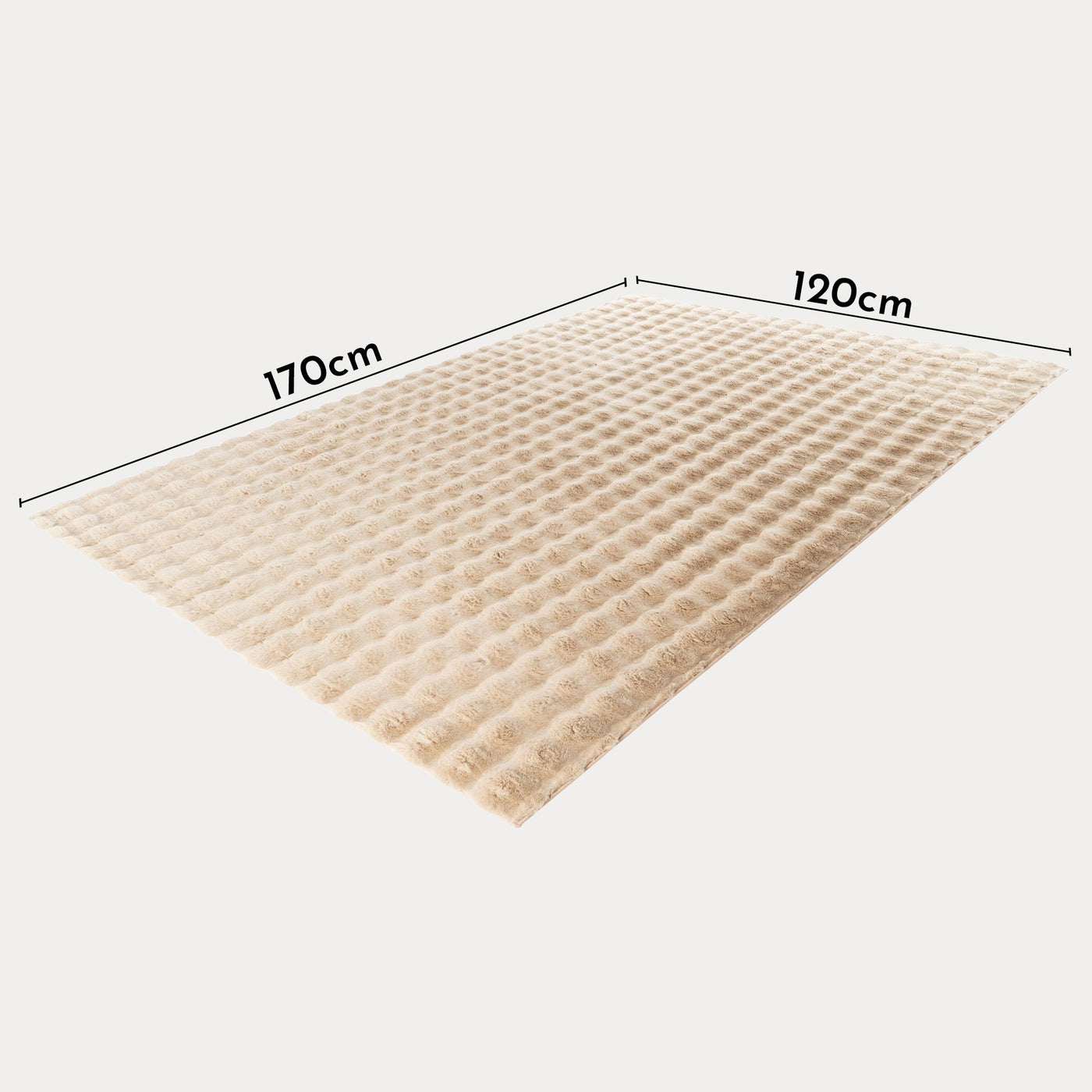 HARMONY Tapis en tissu doux à motif quadrillé beige - 120x170 cm - Tapis - Mobilier Deco