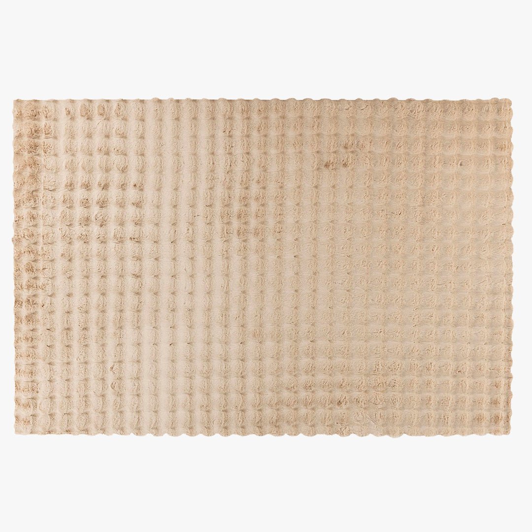 HARMONY Tapis en tissu doux à motif quadrillé beige - 120x170 cm - Tapis - Mobilier Deco