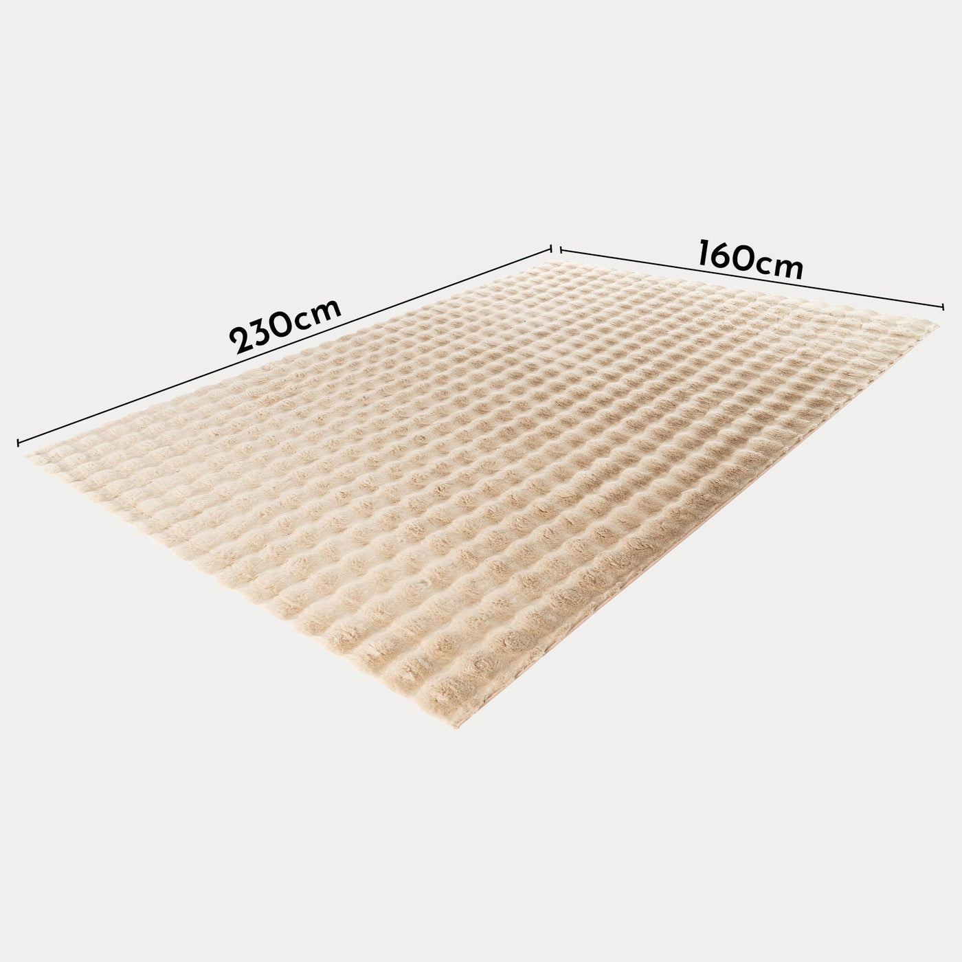HARMONY Tapis en tissu doux à motif quadrillé beige - 160x230 cm - Tapis - Mobilier Deco