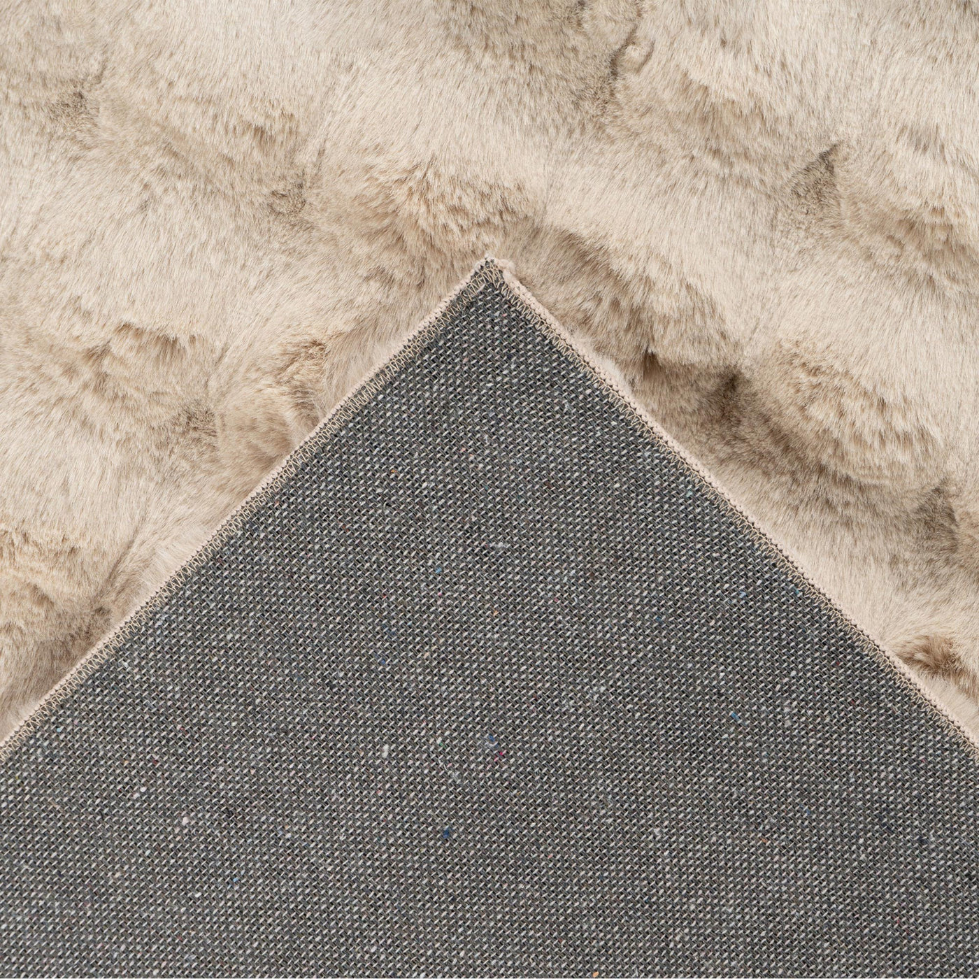 HARMONY Tapis en tissu doux à motif quadrillé beige - 80x150 cm - Tapis - Mobilier Deco