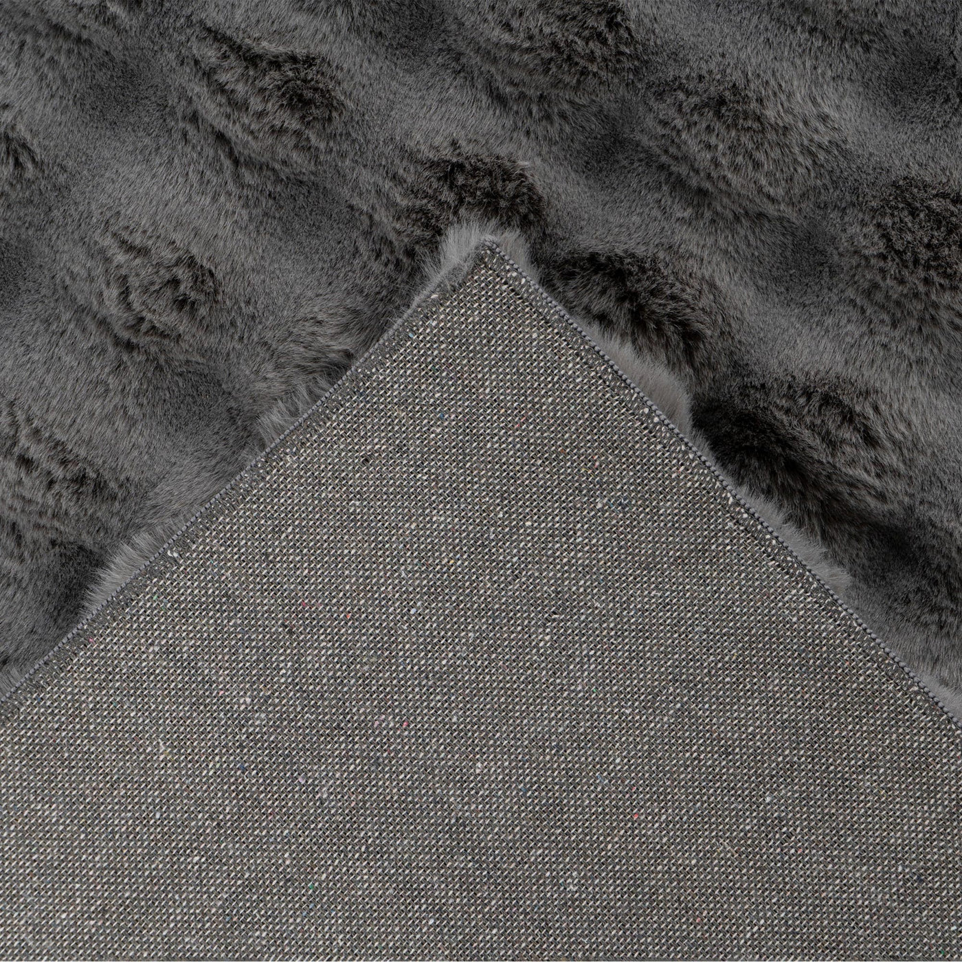 HARMONY Tapis en tissu doux à motif quadrillé gris foncé- 120x170 cm - Tapis - Mobilier Deco