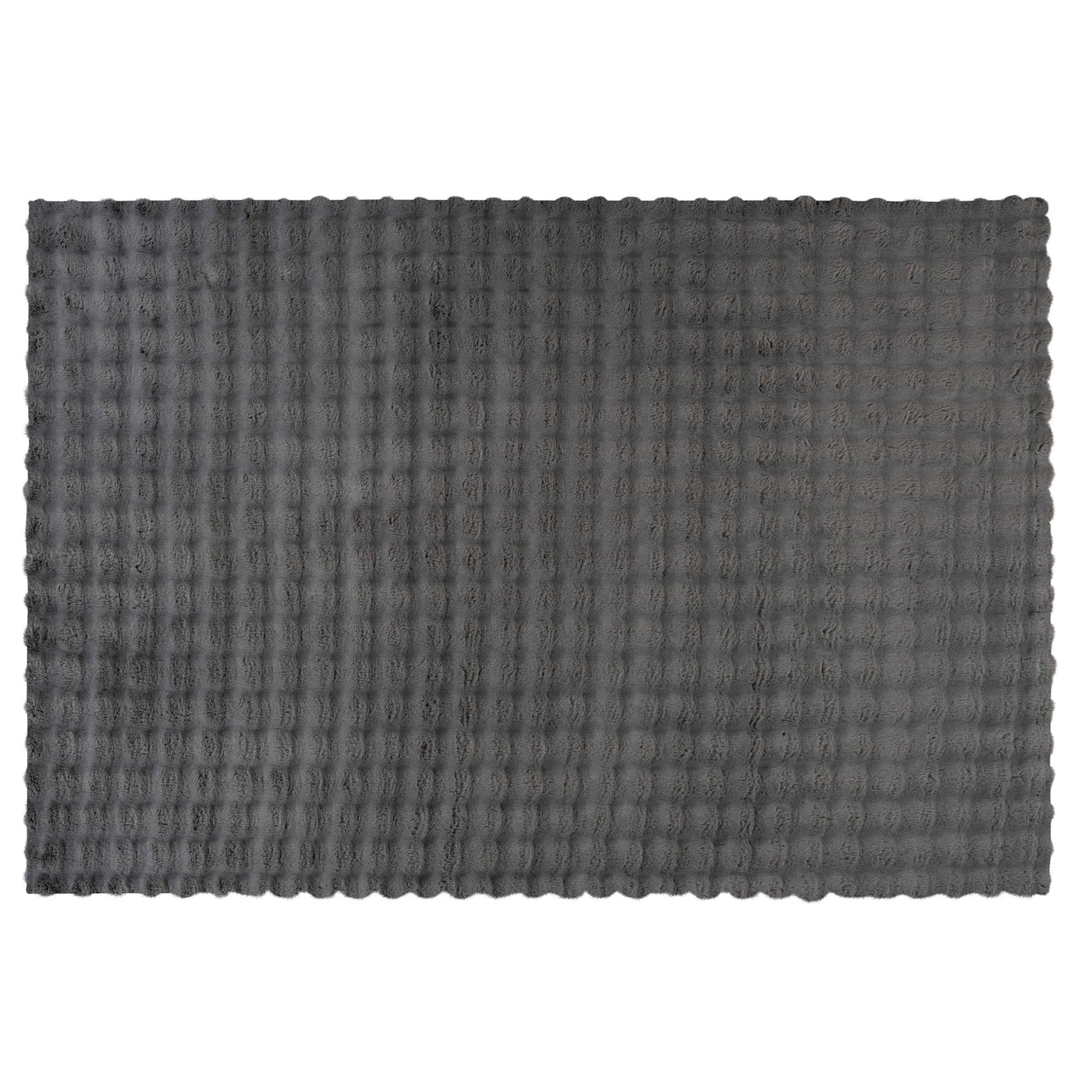 HARMONY Tapis en tissu doux à motif quadrillé gris foncé- 120x170 cm - Tapis - Mobilier Deco