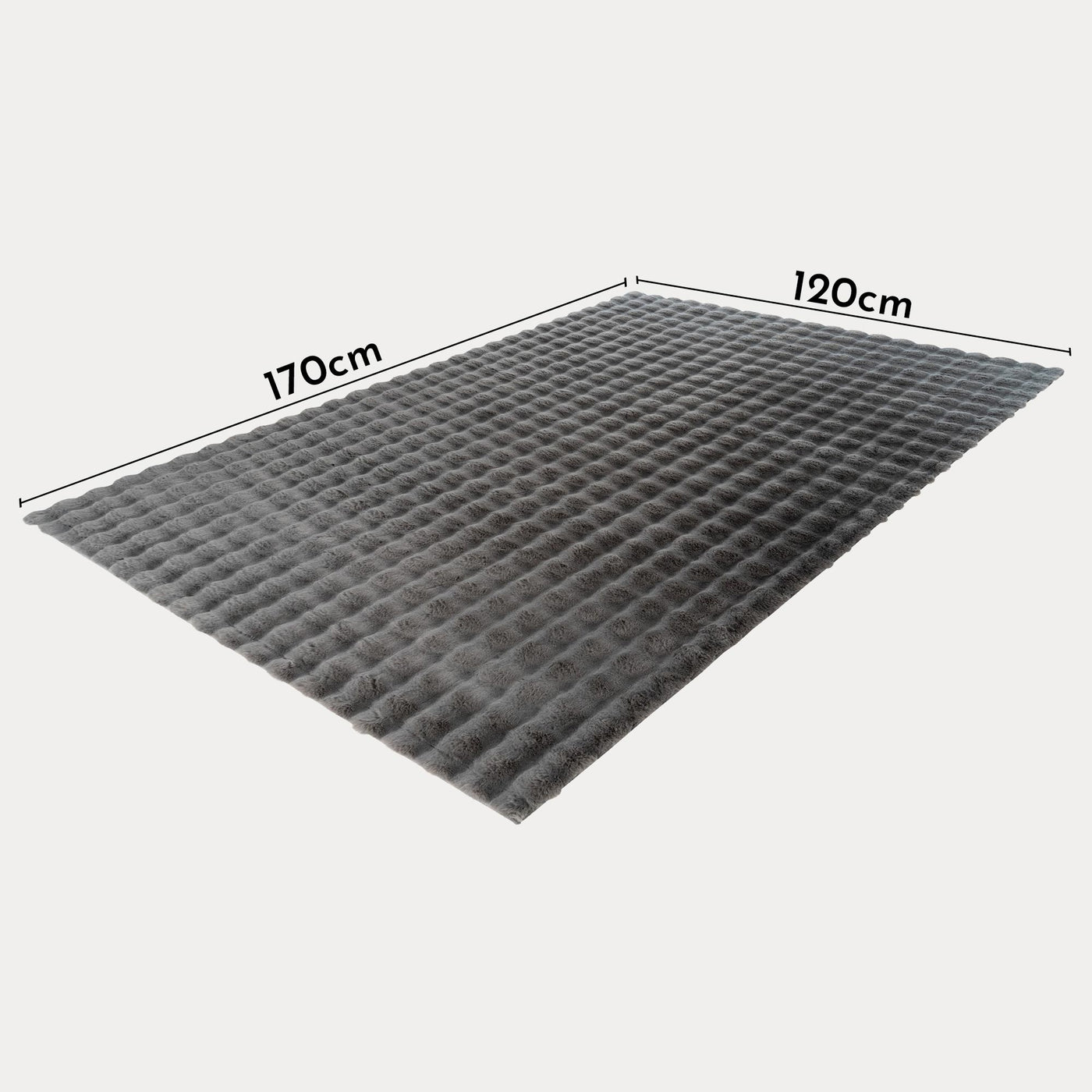 HARMONY Tapis en tissu doux à motif quadrillé gris foncé- 120x170 cm - Tapis - Mobilier Deco