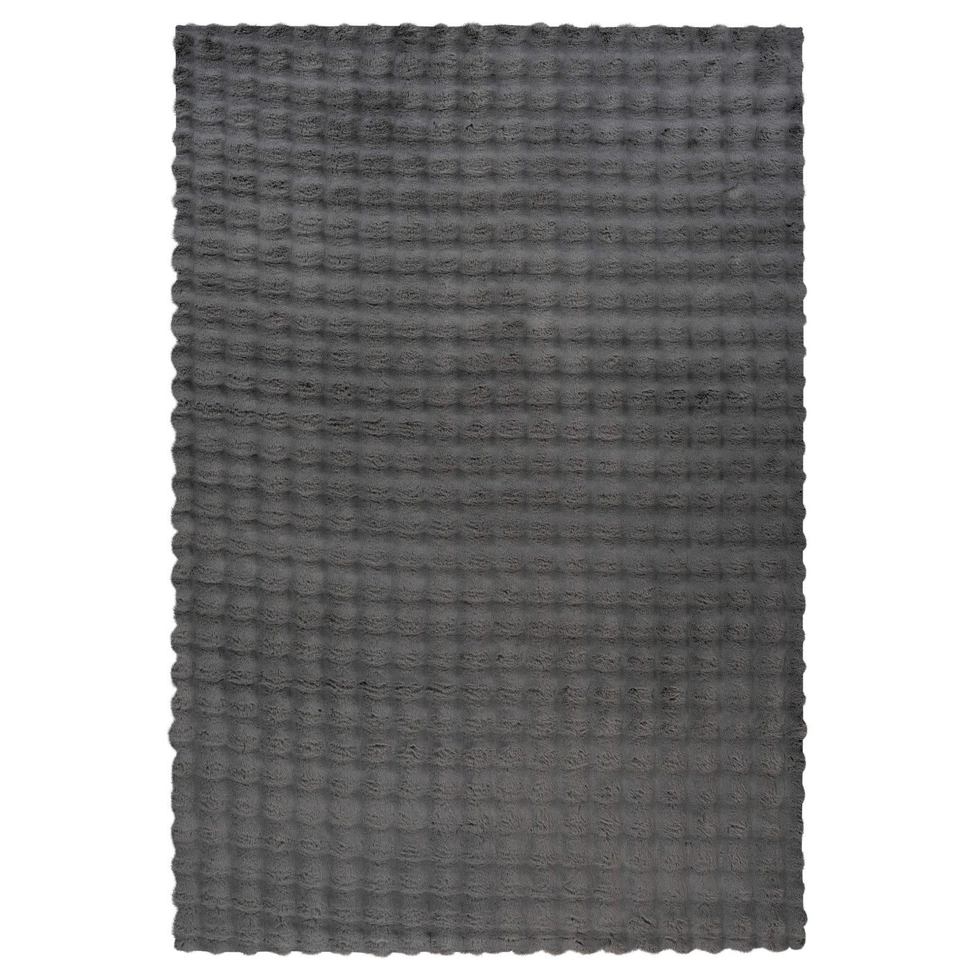 HARMONY Tapis en tissu doux à motif quadrillé gris foncé- 120x170 cm - Tapis - Mobilier Deco