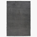HARMONY Tapis en tissu doux à motif quadrillé gris foncé- 160x230 cm