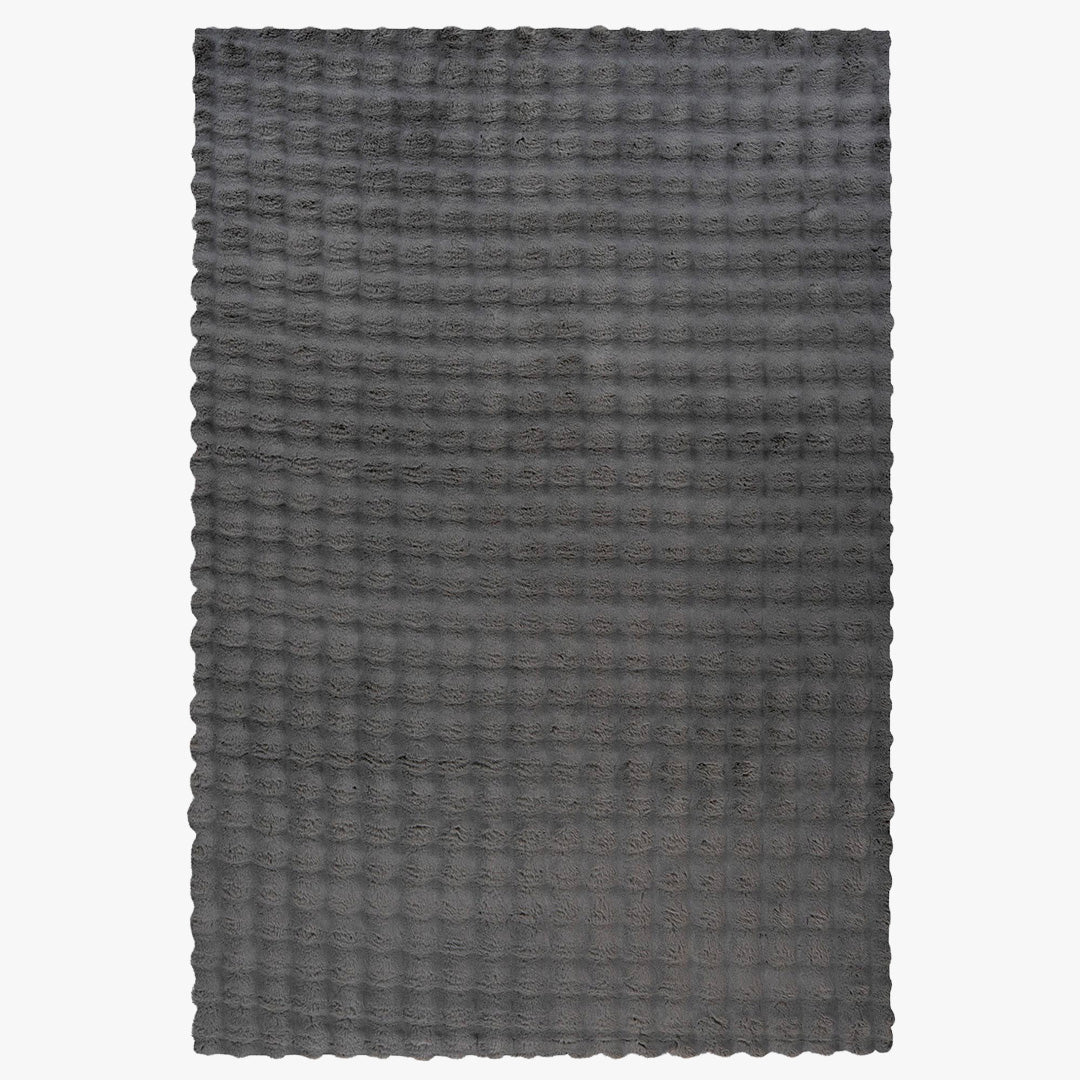 HARMONY Tapis en tissu doux à motif quadrillé gris foncé- 160x230 cm - Tapis - Mobilier Deco