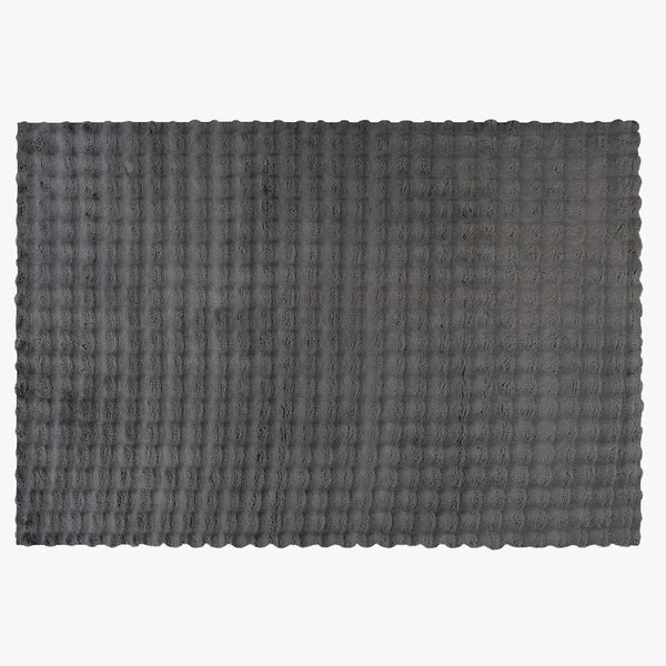 HARMONY Tapis en tissu doux à motif quadrillé gris foncé - 80x150 cm
