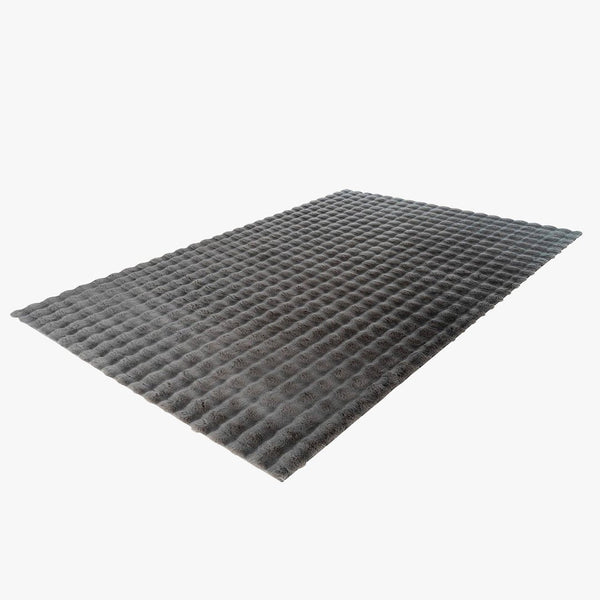 HARMONY Tapis en tissu doux à motif quadrillé gris foncé - 80x150 cm