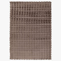 HARMONY Tapis en tissu doux à motif quadrillé taupe - 160x230 cm
