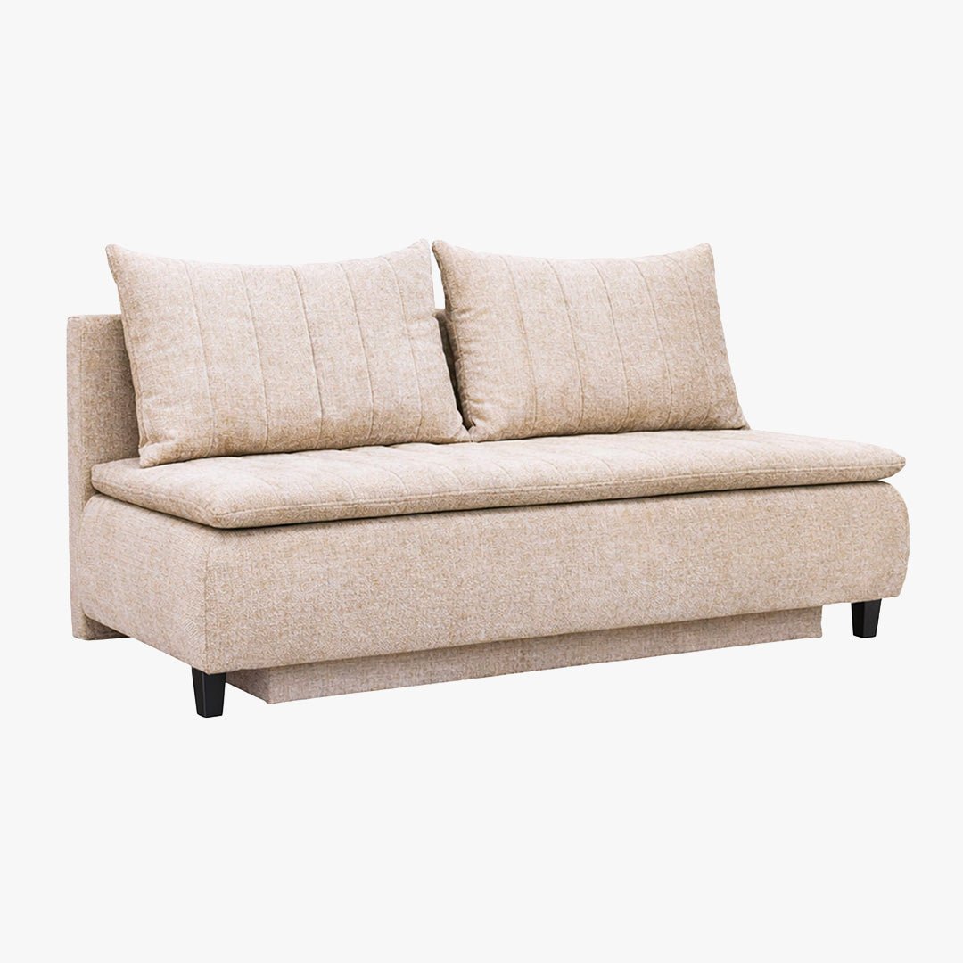 HARVEY Canapé 3 places convertible avec coffre en tissu beige - Canapés convertibles - Mobilier Deco