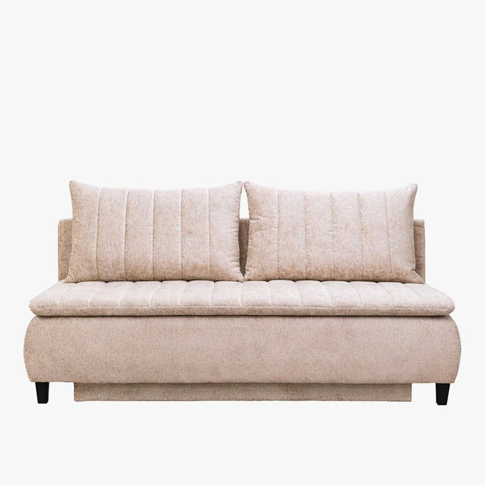 HARVEY Canapé 3 places convertible avec coffre en tissu beige