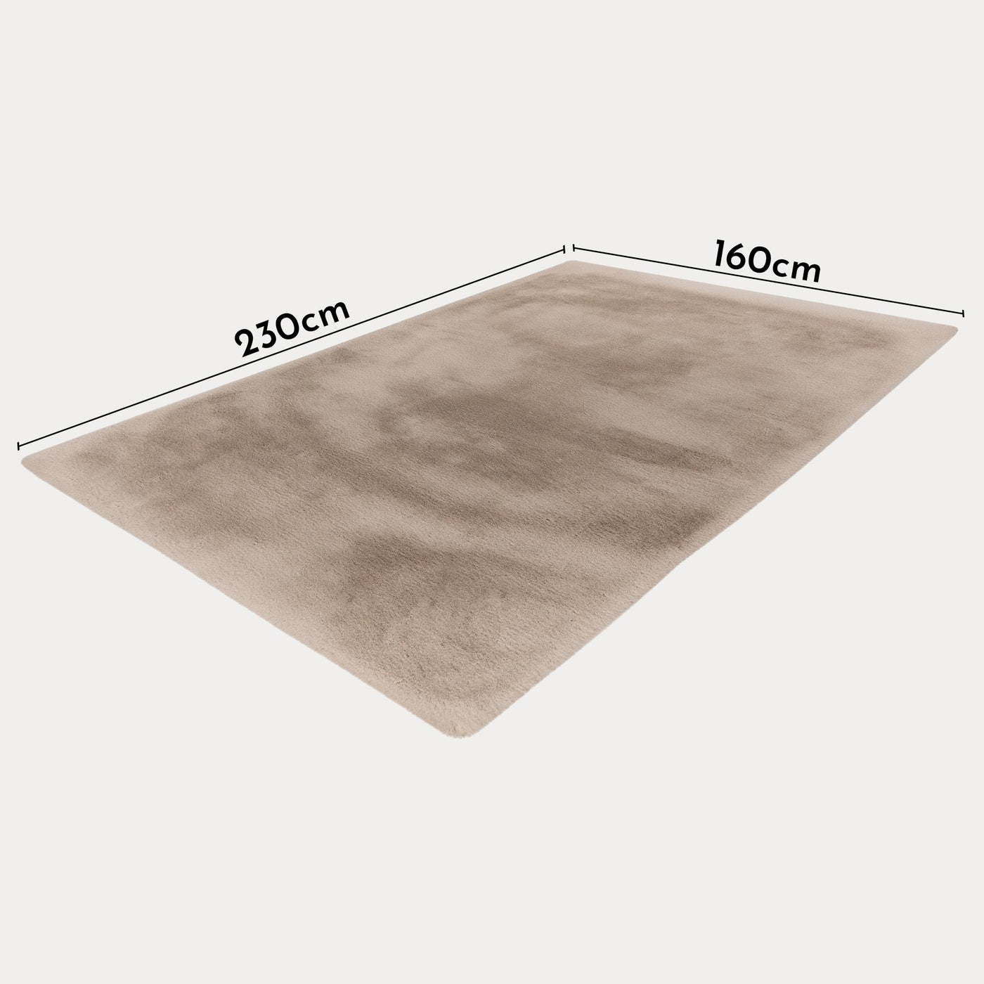 HEAVEN Tapis en tissu doux taupe clair - 160x230 cm - Tapis - Mobilier Deco