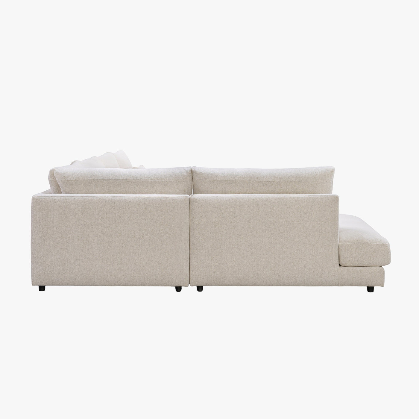 HILONA U Canapé panoramique tissu beige - Angle droit - Canapés panoramiques - Mobilier Deco