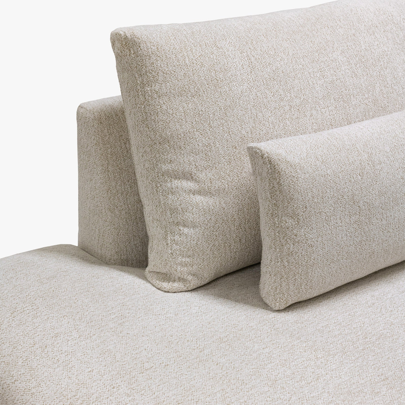 HILONA U Canapé panoramique tissu beige - Angle droit - Canapés panoramiques - Mobilier Deco