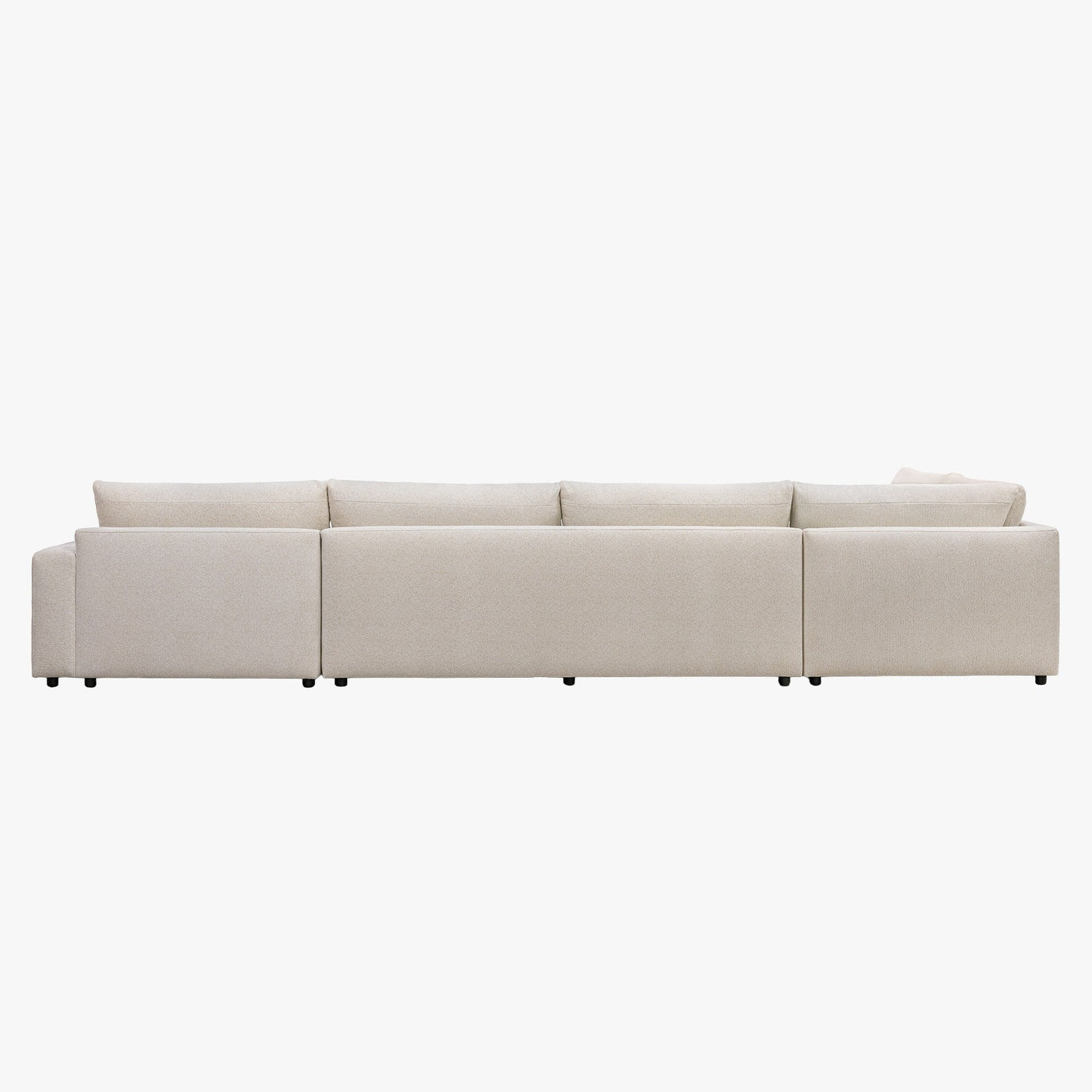 HILONA U Canapé panoramique tissu beige - Angle droit - Canapés panoramiques - Mobilier Deco