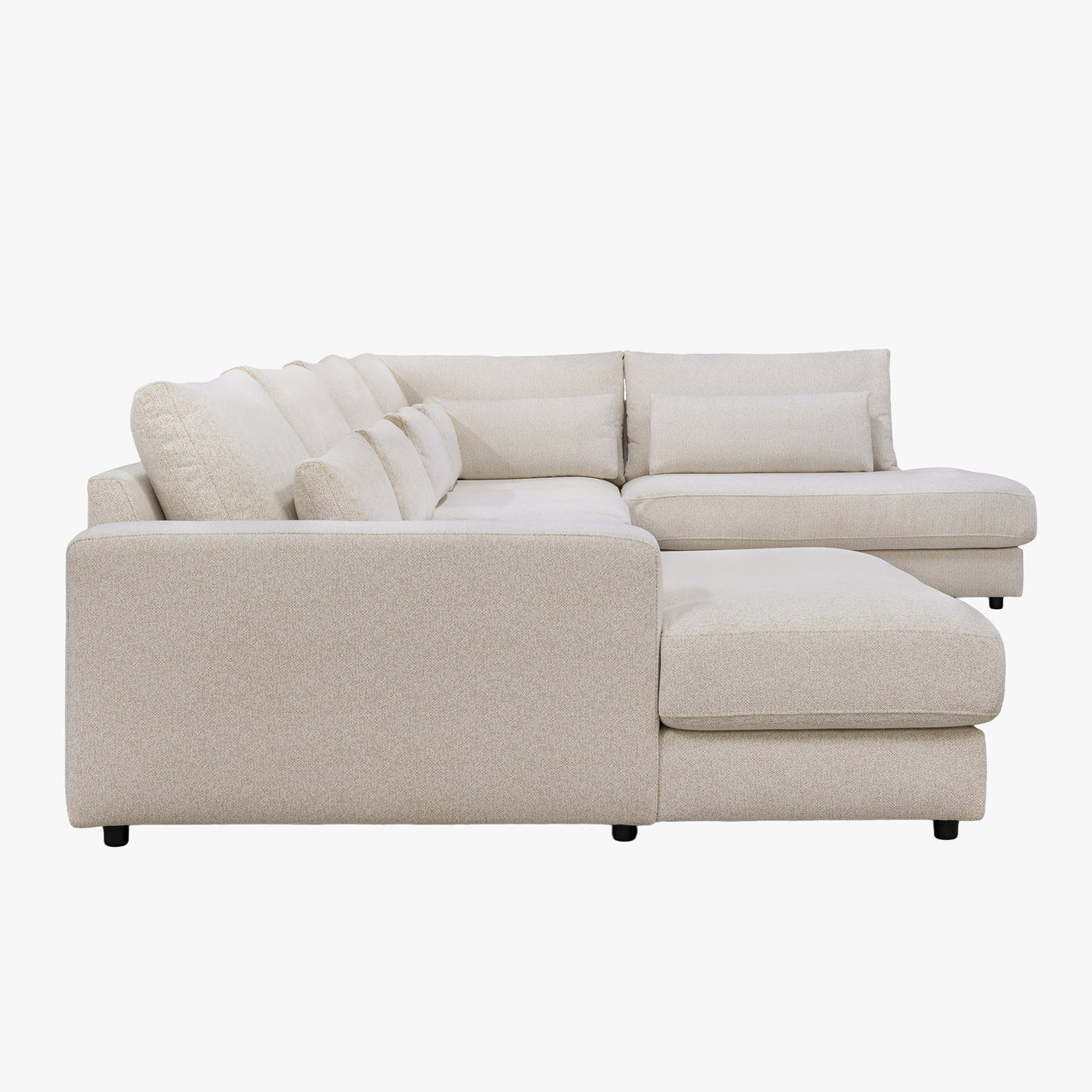 HILONA U Canapé panoramique tissu beige - Angle gauche - Canapés panoramiques - Mobilier Deco