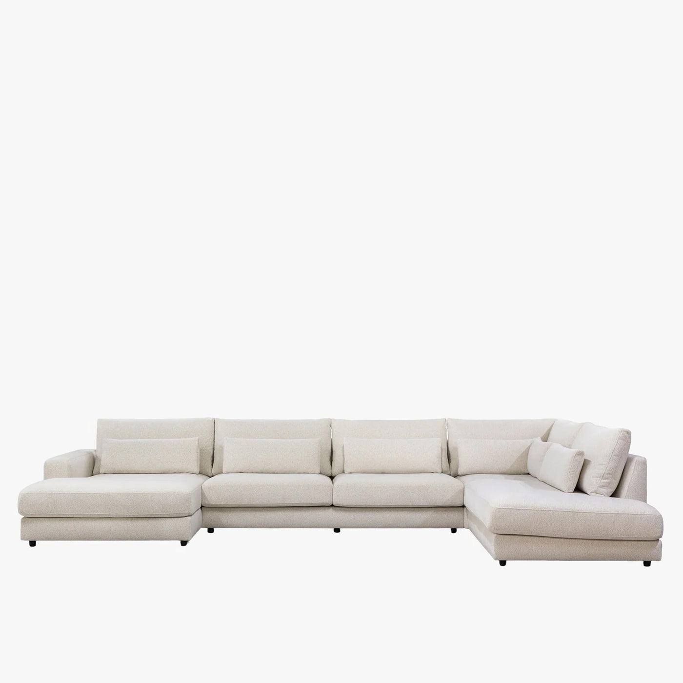 HILONA U Canapé panoramique tissu beige - Angle gauche - Canapés panoramiques - Mobilier Deco
