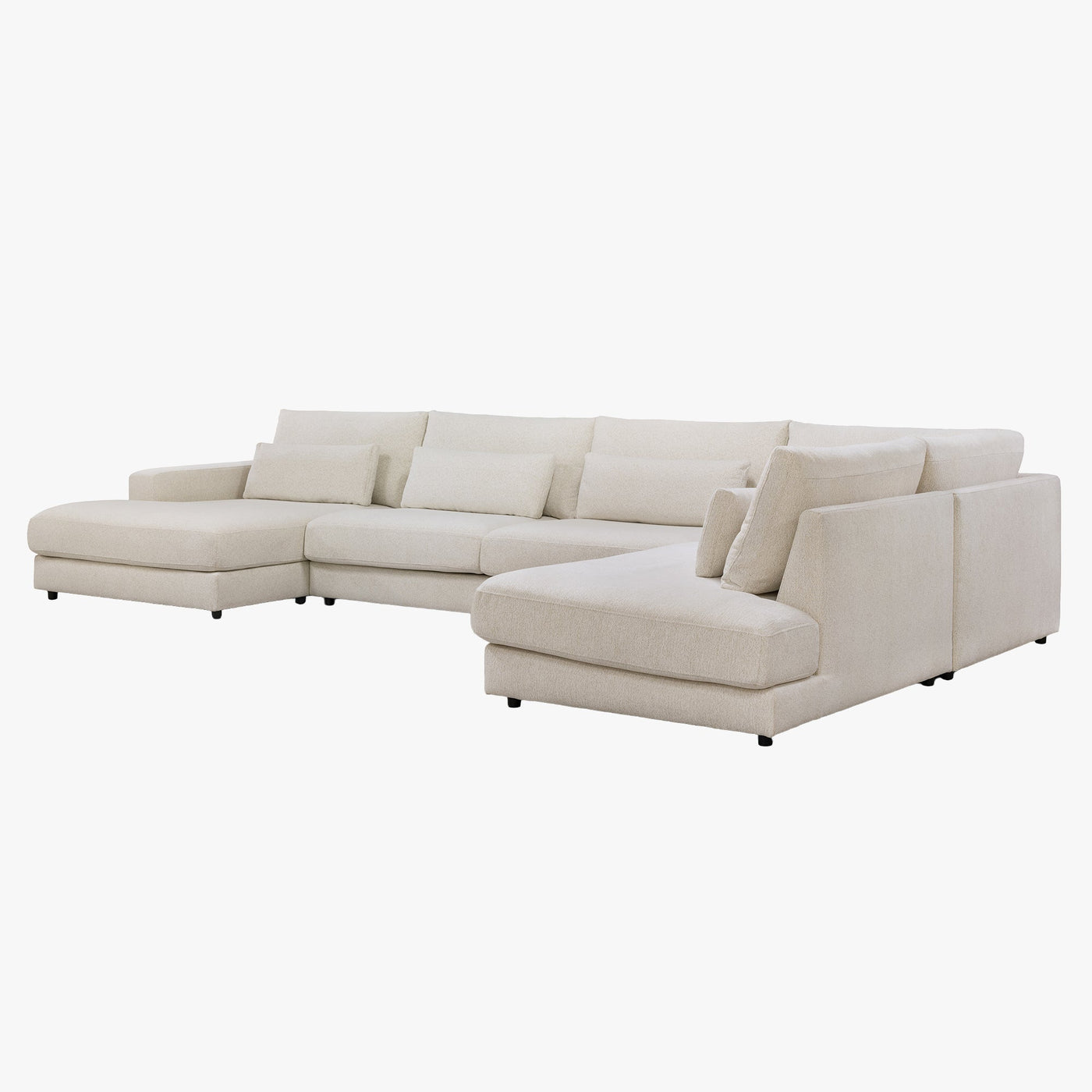 HILONA U Canapé panoramique tissu beige - Angle gauche - Canapés panoramiques - Mobilier Deco
