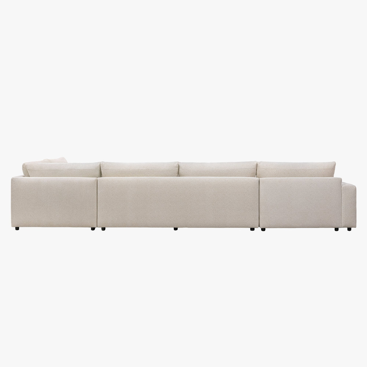 HILONA U Canapé panoramique tissu beige - Angle gauche - Canapés panoramiques - Mobilier Deco