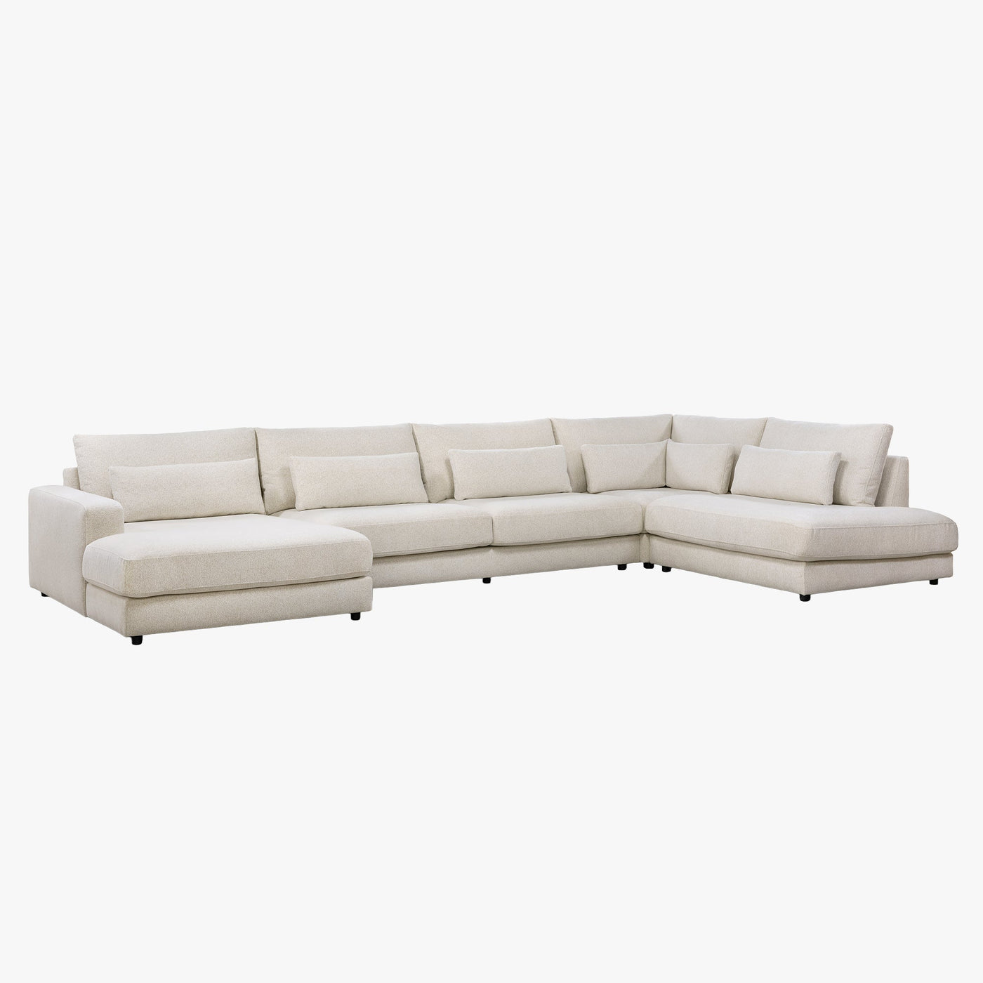 HILONA U Canapé panoramique tissu beige - Angle gauche - Canapés panoramiques - Mobilier Deco