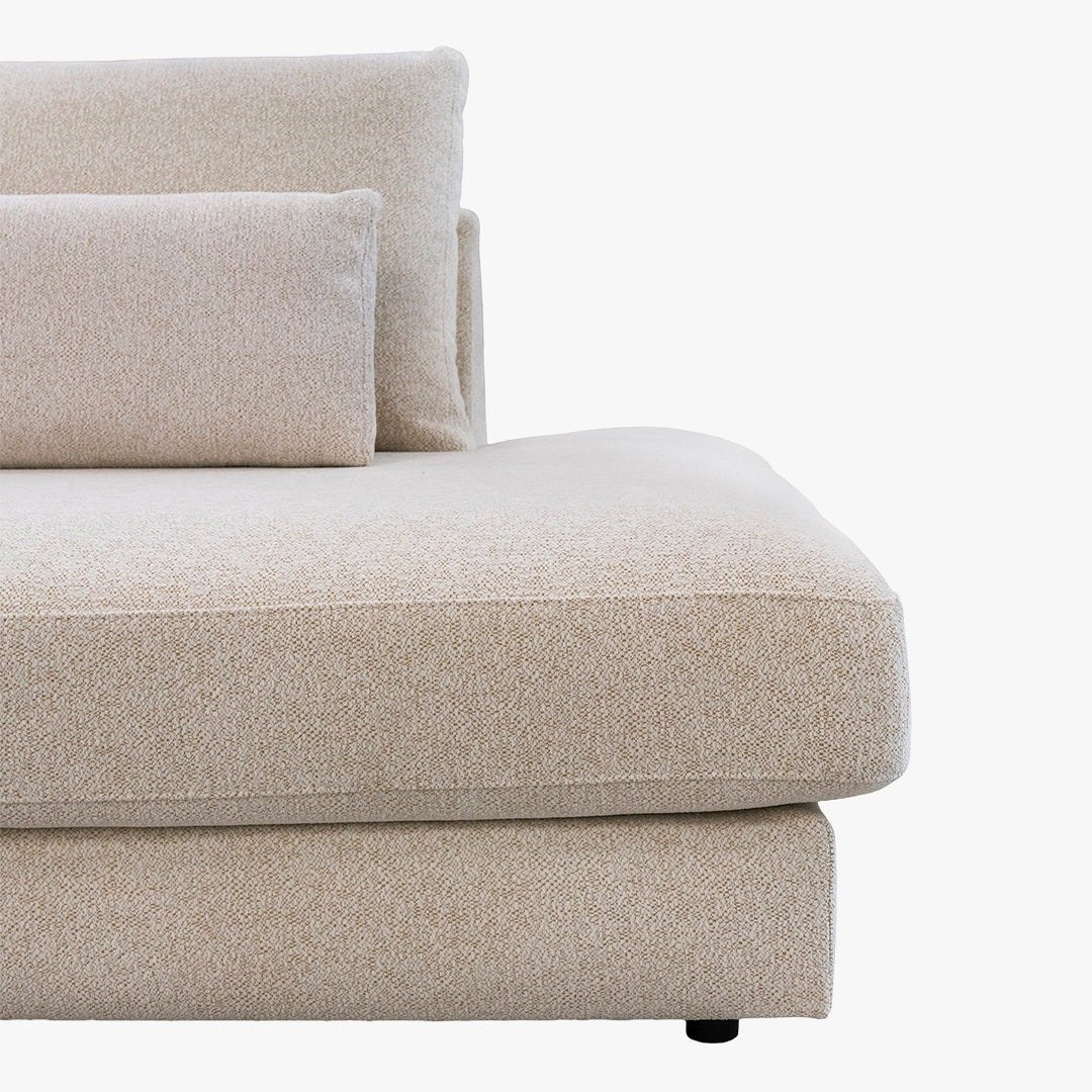 HILONA XL Canapé d'angle en tissu beige - Angle droit - Canapés d'angle - Mobilier Deco