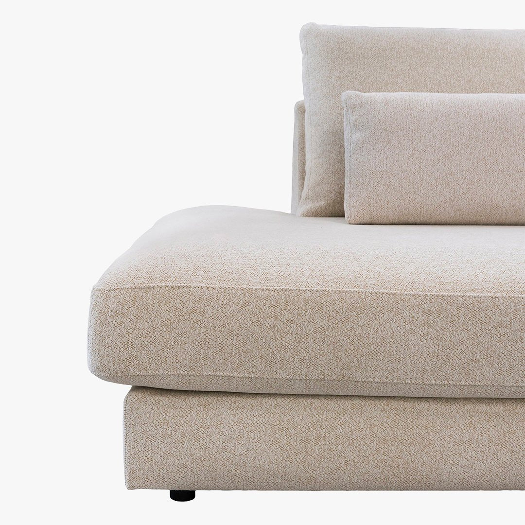 HILONA XL Canapé d'angle en tissu beige - Angle gauche - Canapés d'angle - Mobilier Deco