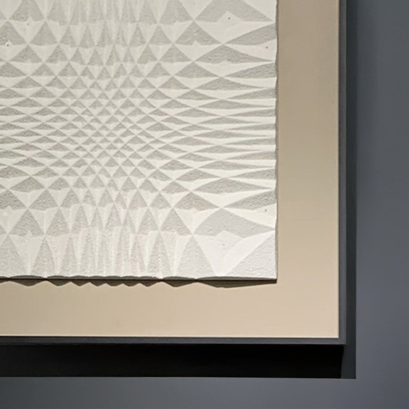 IRANA Tableau peinture à l'huile relief carré cadre aluminium noir - 50x50 cm - Tableaux - Mobilier Deco