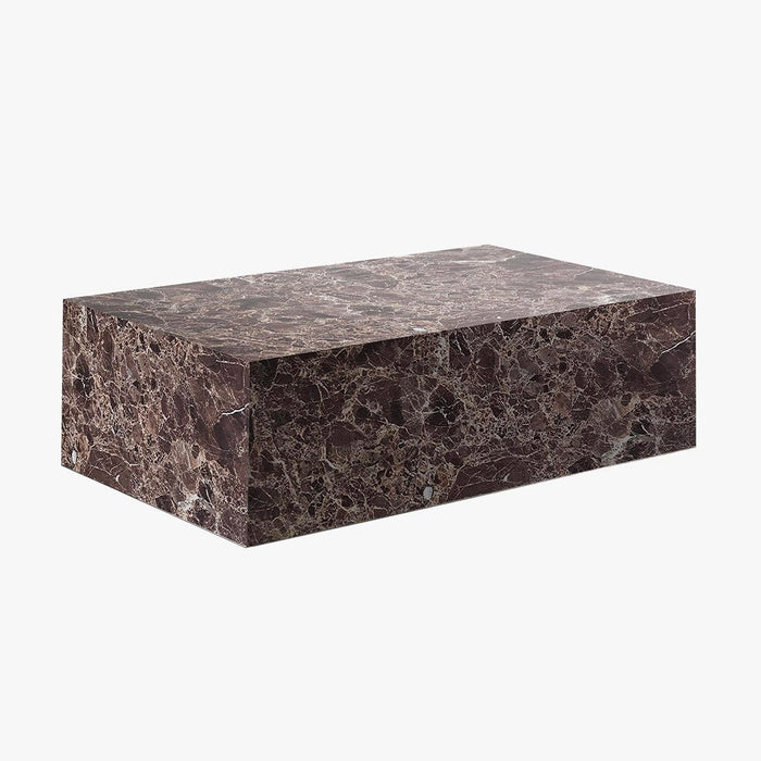 ISBEL Table basse rectangulaire en marbre d'ingénierie marron