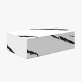 ISBEL Table basse rectangulaire marbre d'ingénierie blanc et noir