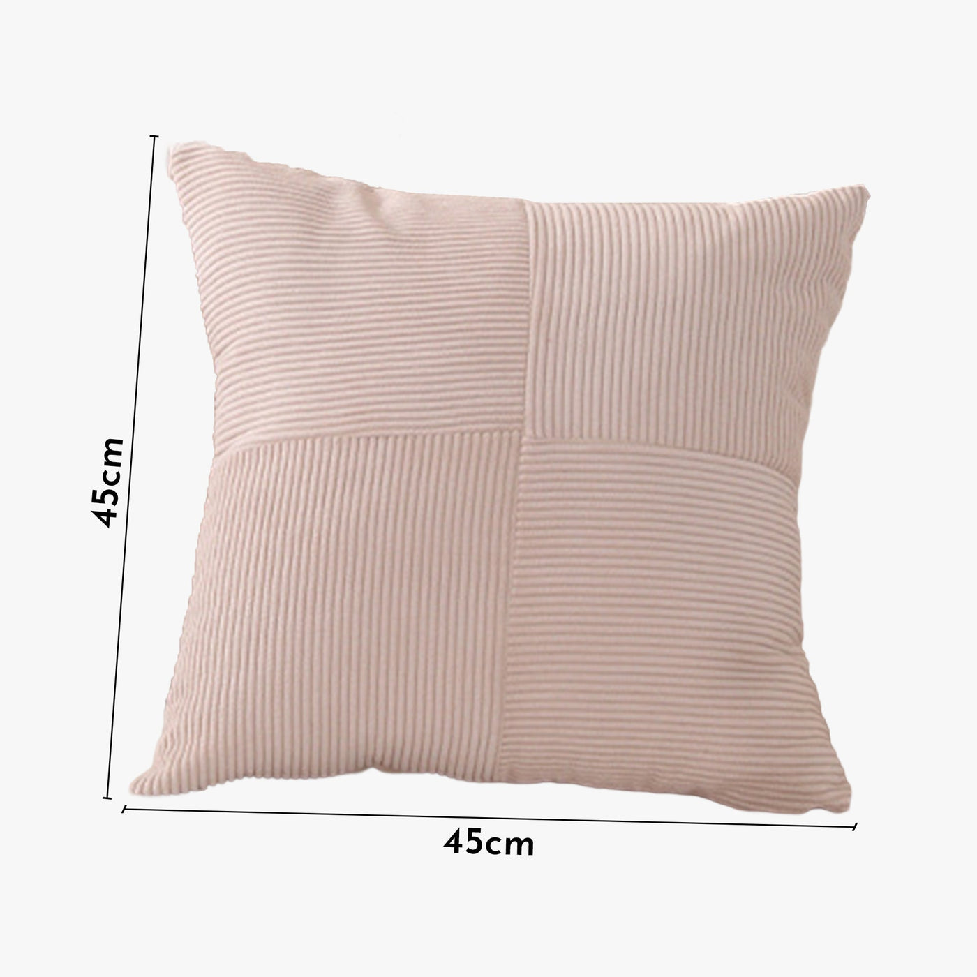 ISYS Coussin carré en tissu côtelé beige 45x45 cm - Coussins - Mobilier Deco