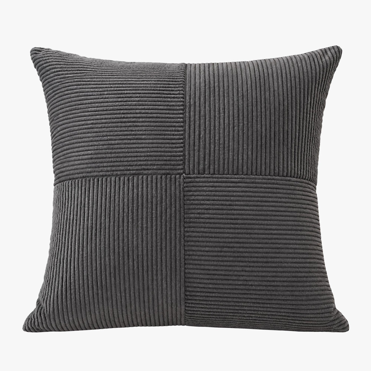 ISYS Coussin carré en tissu côtelé gris 45x45 cm - Coussins - Mobilier Deco