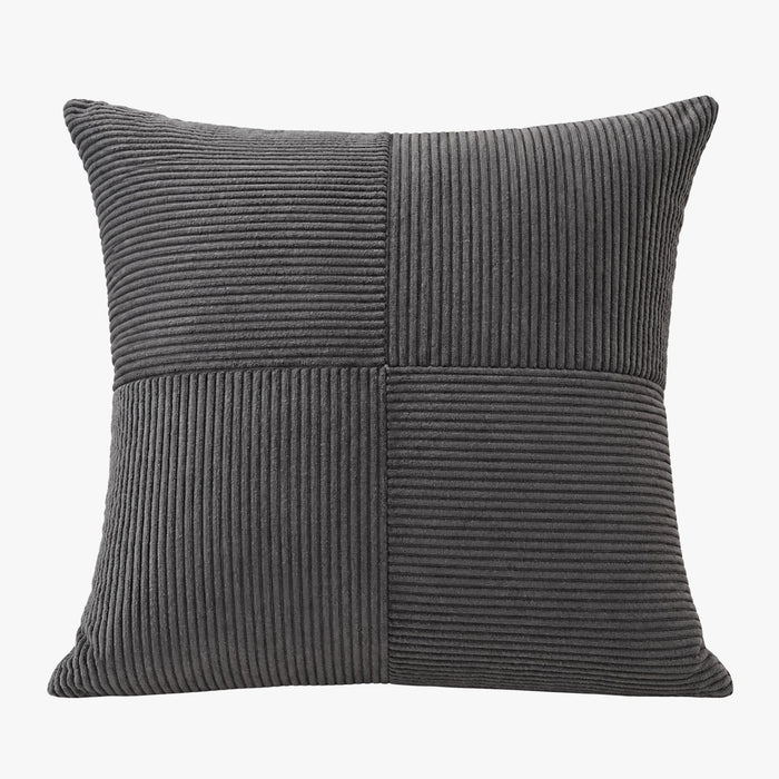ISYS Coussin carré en tissu côtelé gris 45x45 cm – Coussins – vue 2