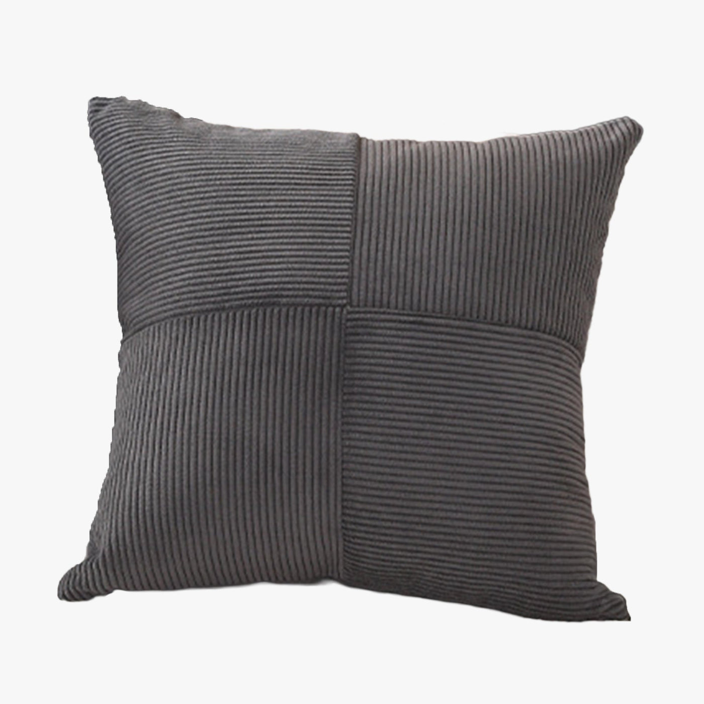 ISYS Coussin carré en tissu côtelé gris 45x45 cm - Coussins - Mobilier Deco