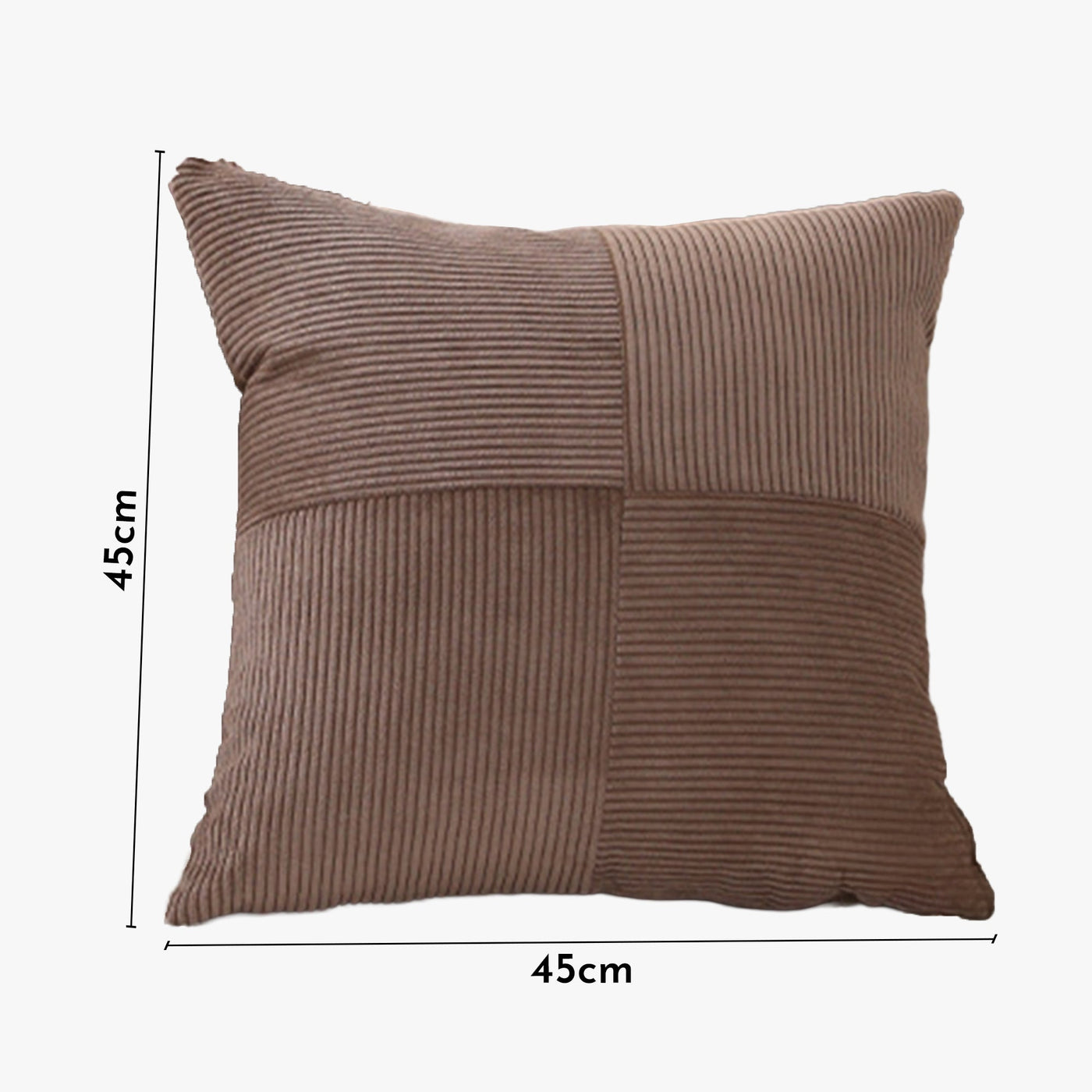 ISYS Coussin carré en tissu côtelé marron 45x45 cm - Coussins - Mobilier Deco