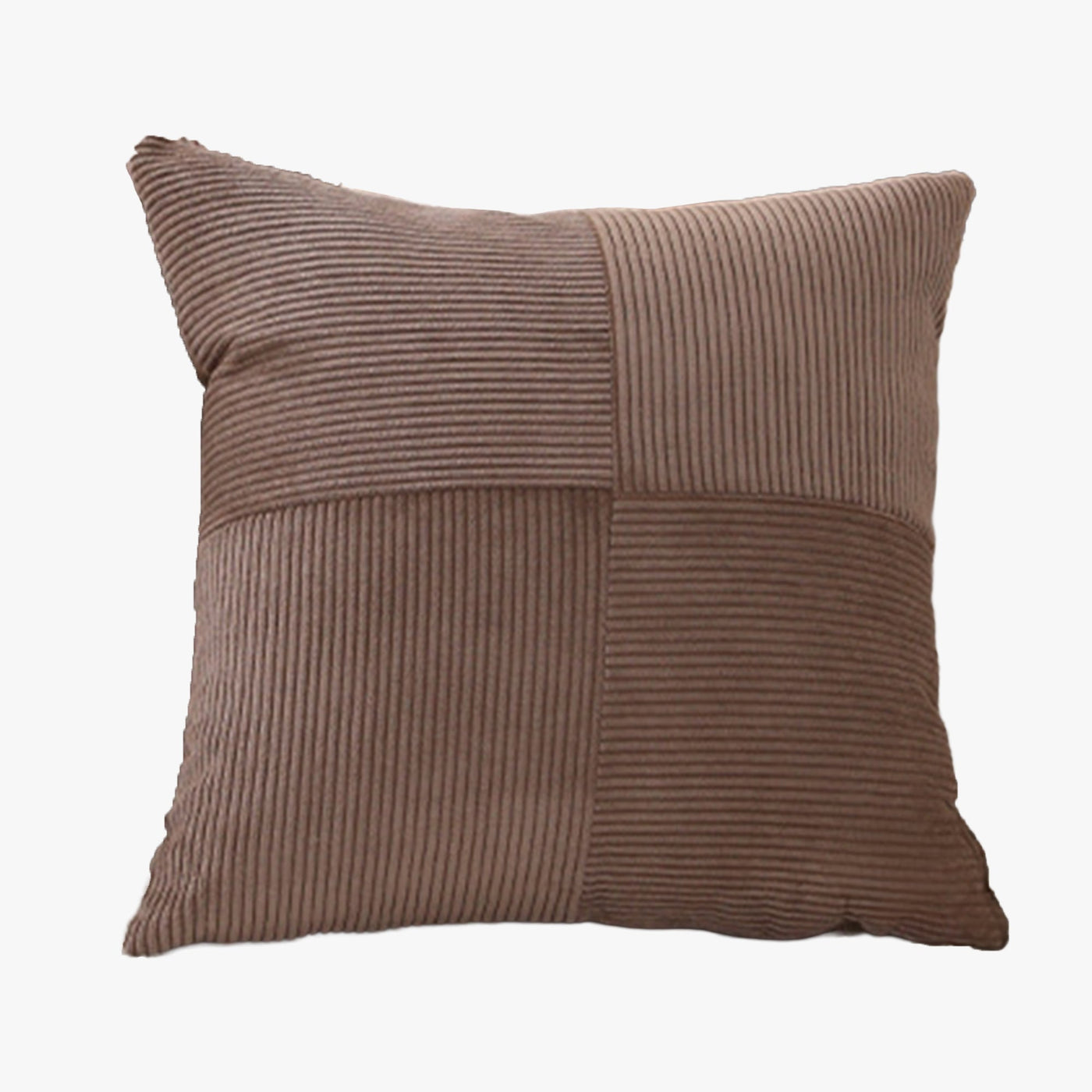 ISYS Coussin carré en tissu côtelé marron 45x45 cm - Coussins - Mobilier Deco