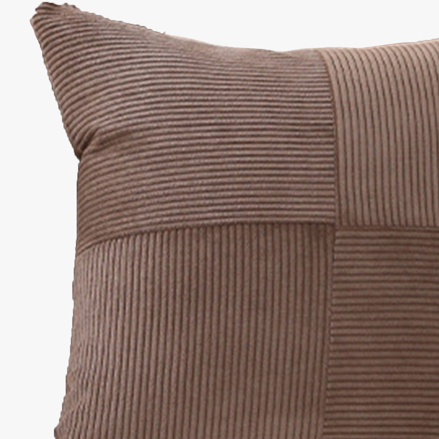 ISYS Coussin carré en tissu côtelé marron 45x45 cm - Coussins - Mobilier Deco