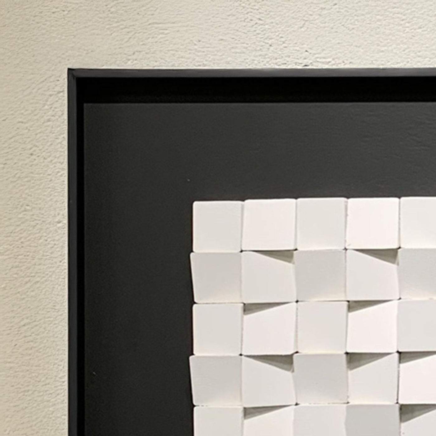 IZIA Tableau peinture à l'huile relief carré cadre aluminium noir - 50x50 cm - Tableaux - Mobilier Deco