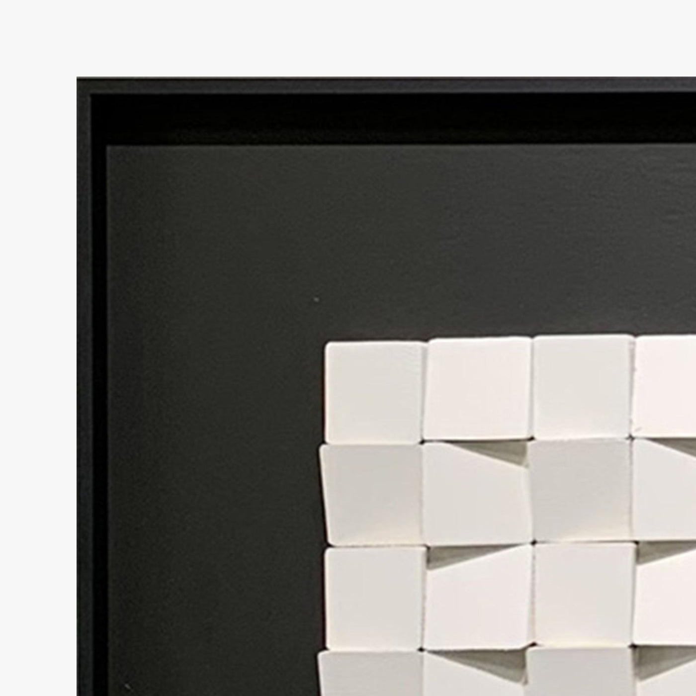 IZIA Tableau peinture à l'huile relief carré cadre aluminium noir - 50x50 cm - Tableaux - Mobilier Deco