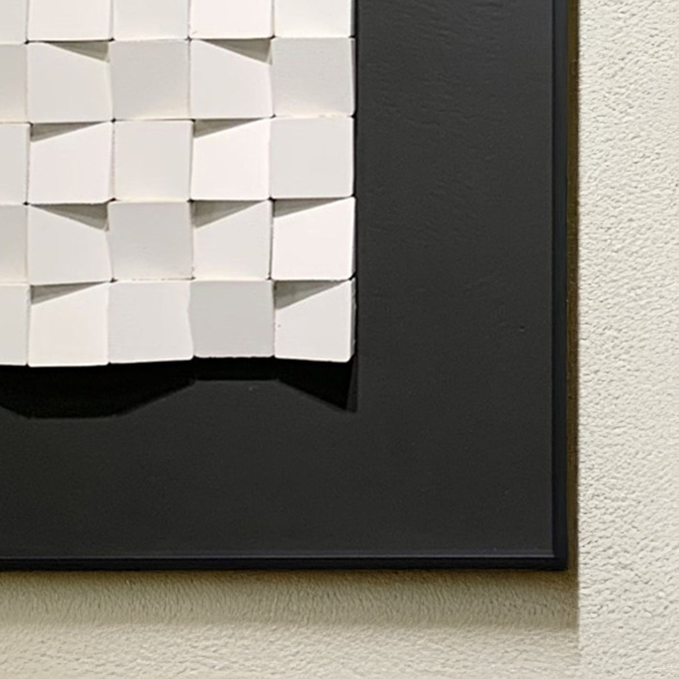 IZIA Tableau peinture à l'huile relief carré cadre aluminium noir - 50x50 cm - Tableaux - Mobilier Deco