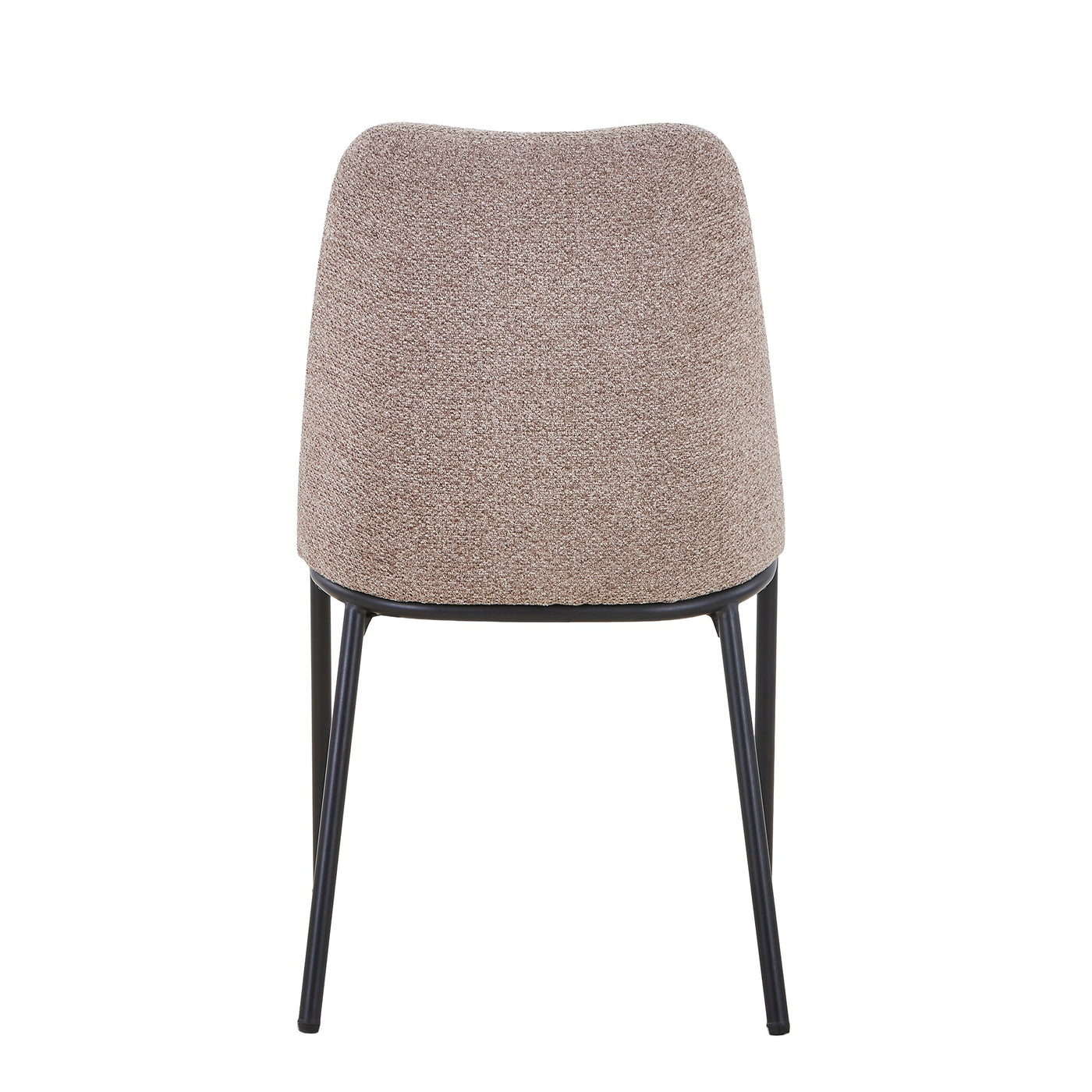 JADHA Lot de 2 chaises en tissu bouclette taupe pieds en métal noir - Chaise de repas - Mobilier Deco